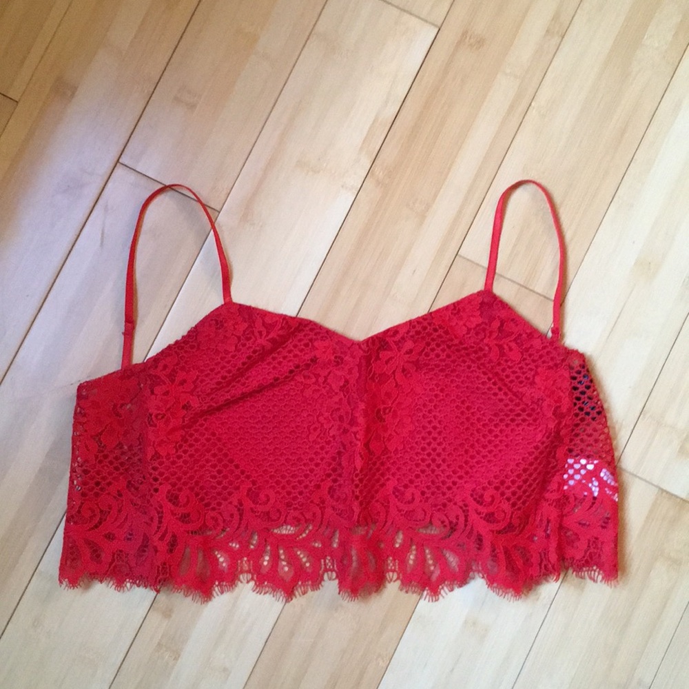 For Love & Lemons lace crop top